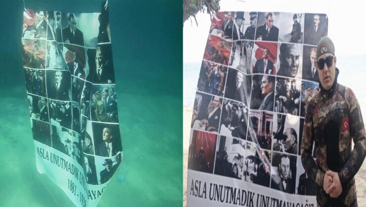 Ulu Önder Atatürk'ü su altında andı