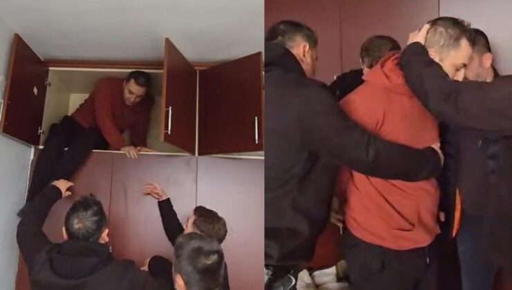 49 farklı suçtan aranan şahıs gardıropta saklanırken yakalandı