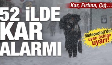 52 ilde kar alarmı, 16’sı sarı kod! Meteoroloji’den uyarı üstüne uyarı: Kuvvetli yağacak