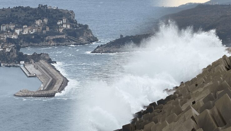 Amasra'da dalga boyu 3 metreyi buldu