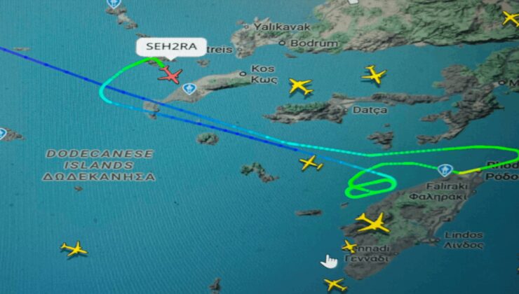 Bodrum açıklarında havada kabus: 3 kez denedi ama inemedi!