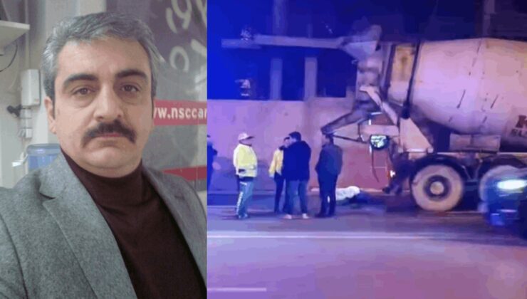 Çalışırken beton mikserini temizleyen şoför içine düştü