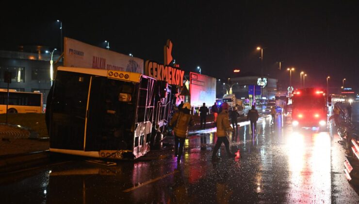 Çekmeköy’de İETT otobüsü devrildi