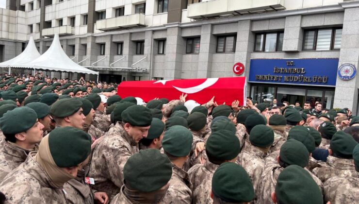 Çekmeköy’deki operasyonda şehit olan polis memuru için tören düzenlendi