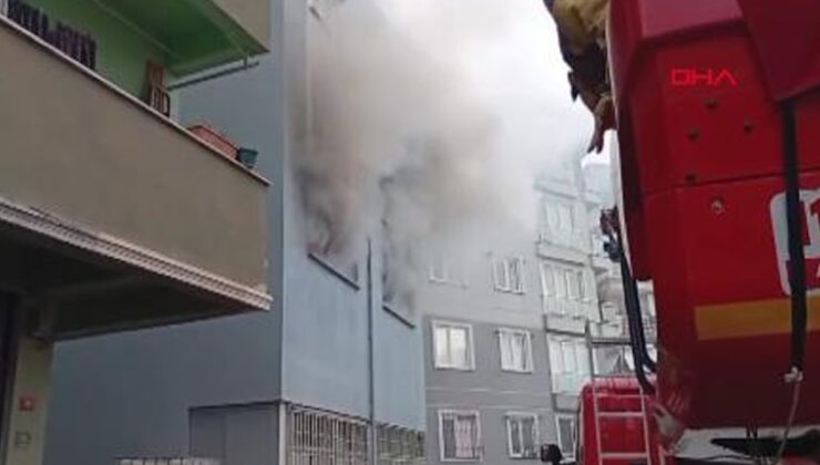 Çekmeköy'de 3 katlı binada yangın