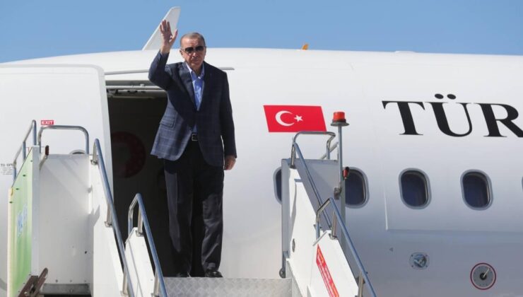Cumhurbaşkanı Erdoğan, Türkmenistan’dan yurda döndü