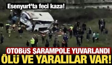Esenyurt’ta otobüs şarampole yuvarlandı: Ölü ve yaralılar var!