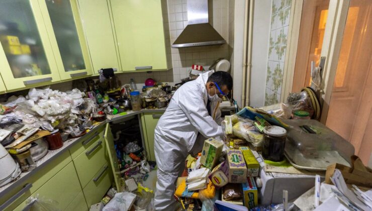 Eve giren ekipler şoke oldu: 4 kamyon çöp çıktı!