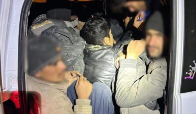 Hafif ticari araçta 12 kaçak göçmen yakalandı