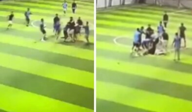 Halı sahada meydan savaşı! Birbirlerine acımadan vurdular