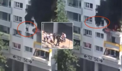 İki kardeş, 9 metre yükseklikten atlayarak yangından kurtuldu