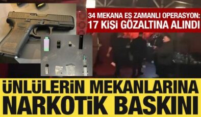 İstanbul’da 34 adrese operasyon: Ünlülerin mekanlarına narkotik baskını!