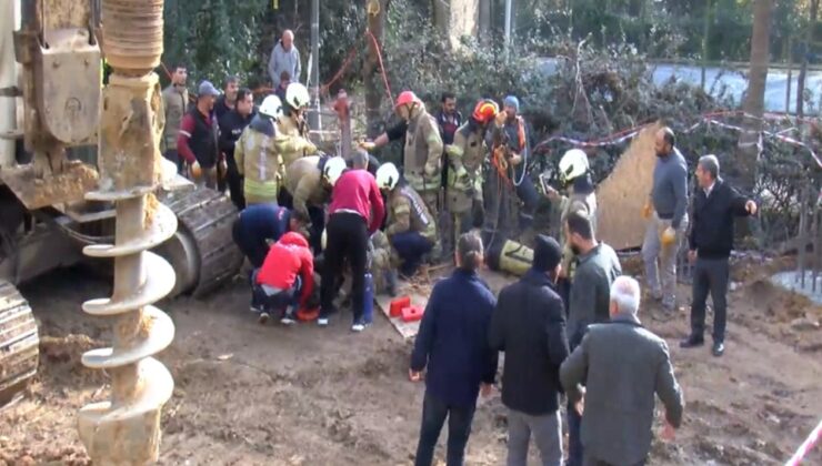 Kadıköy'de inşaat çalışmasında işçi çukura düştü