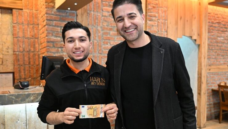 Kayseri’de turist 50 lira yerine 50 euro bahşiş verdi!