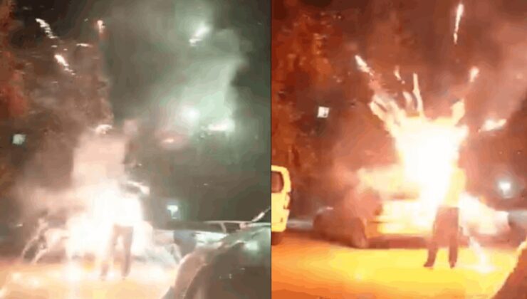 Korkunç anlar: Ateşlediği havai fişek elinde patladı!