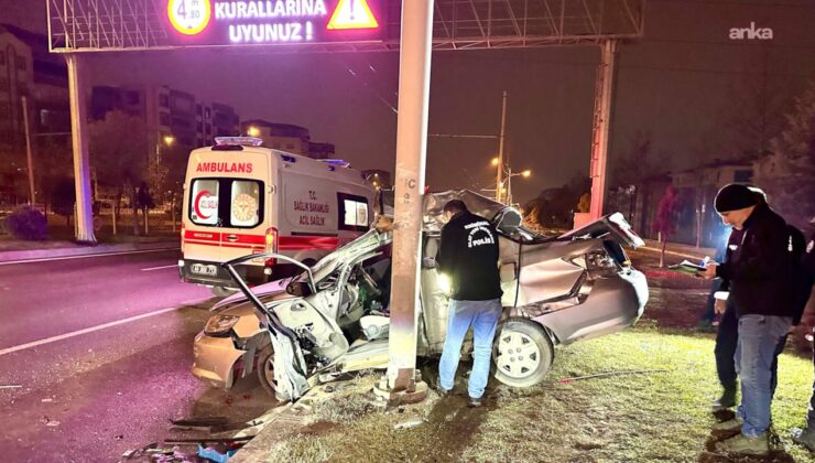 Malatya’da otomobil trambüs direğine çarptı: 1 ölü, 1 yaralı