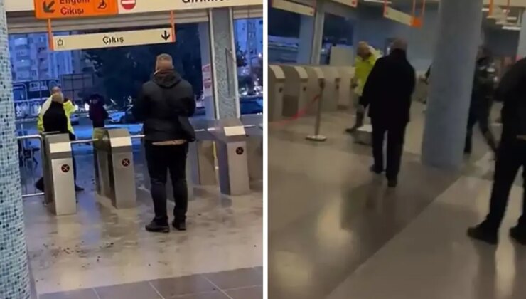 Metroda arbede! Güvenlik görevlilerine böyle saldırdılar