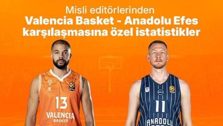 Misli editörlerinden Valencia Basket – Anadolu Efes karşılaşmasına özel istatistikler