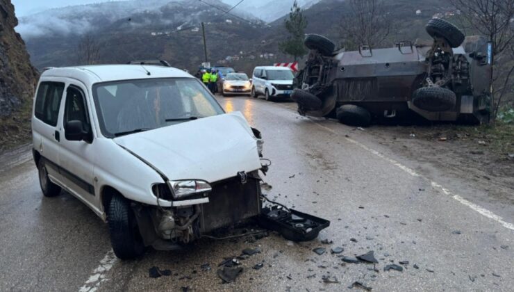 Ordu’da faciaya ramak kala: Zırhlı askeri araç ile hafif ticari araç çarpıştı