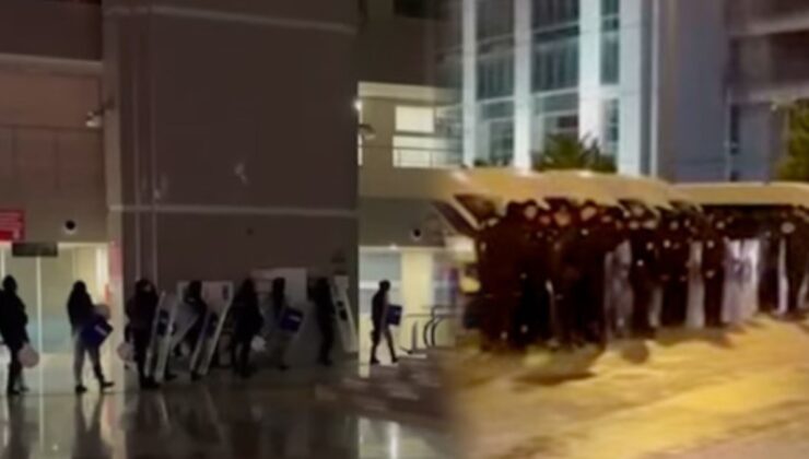 Saat 06.00… Sadettin Saran adliyeye gelmeden adliye TOMA ve çevik kuvvetle kapatıldı