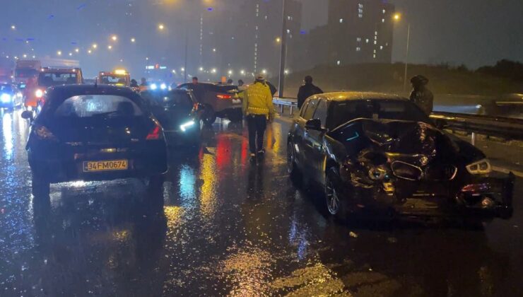 Sağanak sonrası TEM’de 7 araçlık zincirleme kaza