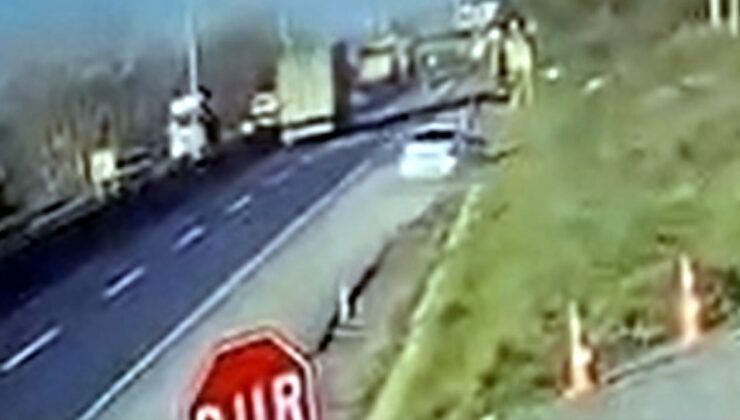 Tekirdağ'da otomobil beton parçasına çarptı; 1'i ağır 5 yaralı