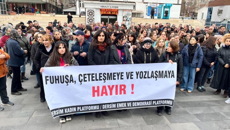 Tunceli’de kadınlardan “fuhuş çetesi” protestosu