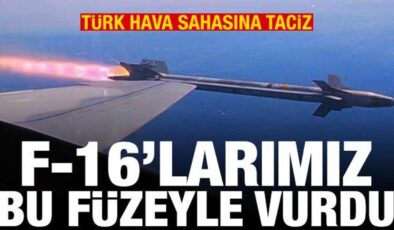 Türk hava sahasını İHA’yla taciz! F-16’larımız AIM-9X füzesiyle vurdu