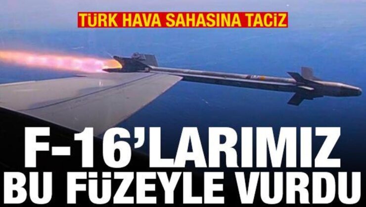 Türk hava sahasını İHA’yla taciz! F-16’larımız AIM-9X füzesiyle vurdu