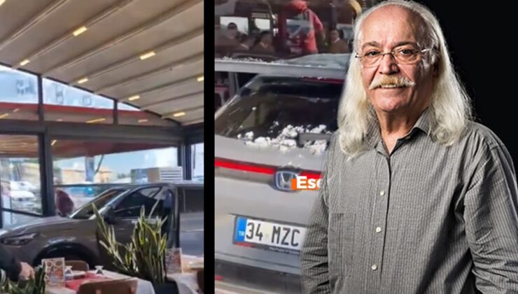 Ünlü sanatçı Cahit Berkay aracıyla restorana daldı