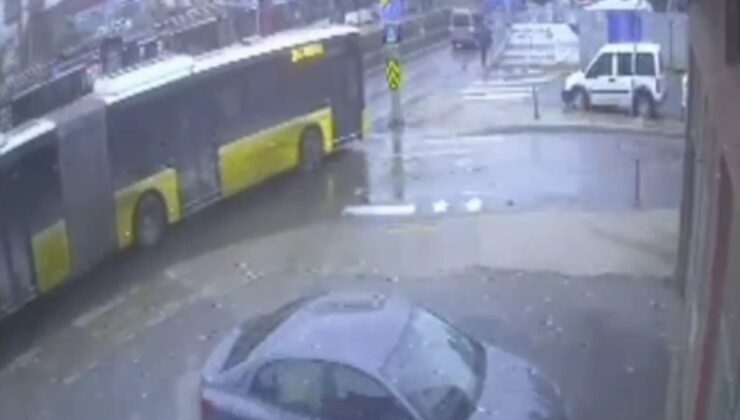 Yola akaryakıt döküldü: İETT otobüsü kaza yaptı