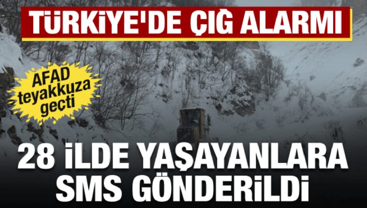 AFAD alarm verdi: 28 ilde çığ tehlikesi! Vatandaşlara sms gönderildi