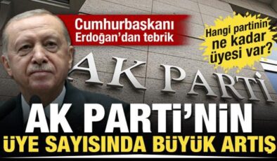AK Parti’nin üye sayısında büyük artış! Hangi partinin ne kadar üyesi var?