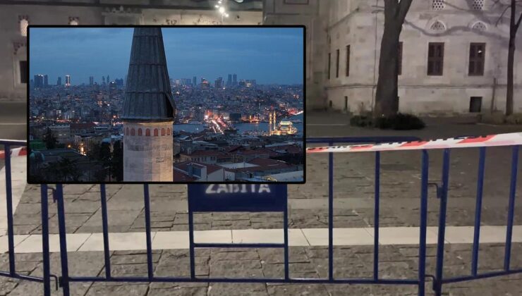 Beyazıt Camii'nde lodos minareyi vurdu