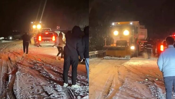 Bursa’da Oylat Kaplıcaları yolunda 20 araç mahsur kaldı