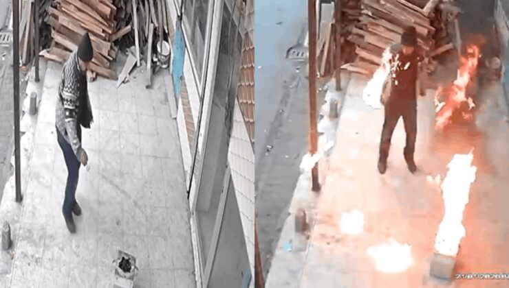 Çay demlemek için ateşe benzin döken fırıncı son anda kurtuldu