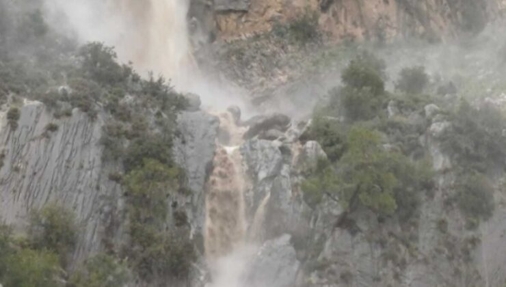 Dalaman'da yeni bir doğa olayı yaşandı: Sağanak sonrası yaklaşık 100 metrelik doğal şelale oluştu