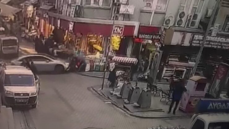 Eminönü'nde fren yerine gaza bastı, yayaların arasına daldı