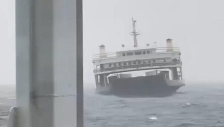 Fırtına sebebiyle Eskihisar-Topçular feribot seferleri durduruldu