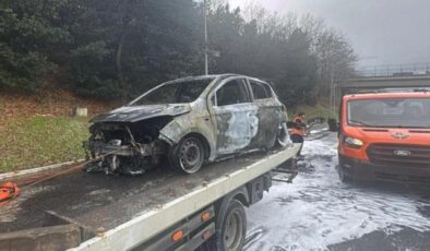 FSM girişinde alev aldı! Otomobil kullanılamaz hale geldi