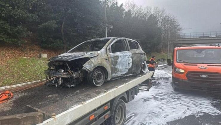 FSM girişinde alev aldı! Otomobil kullanılamaz hale geldi