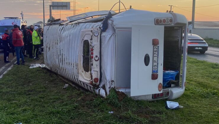 İşçi servisi devrildi! Çok sayıda yaralı var