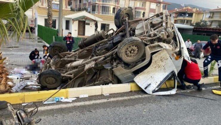 İşçileri taşıyan kamyonet devrildi: 2 ölü, 1 ağır yaralı