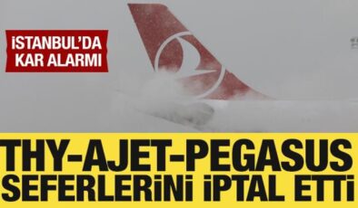 İstanbul’da kar alarmı: THY, Ajet ve Pegasus’tan sefer iptalleri