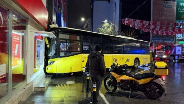 İstanbul’da korkutan kaza: İETT otobüsü binaya daldı