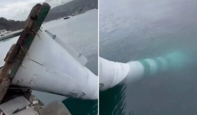 İstanbul’da şiddeti fırtına deniz fenerini devirdi