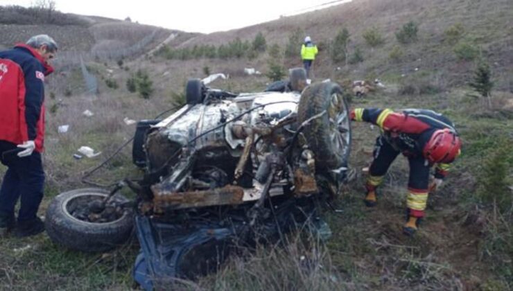İzmir-İstanbul Otoyolu’nda kahreden kaza: Otomobil şarampole yuvarlandı, 1 ölü
