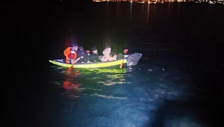 Kanoyla kaçarken yakalandılar