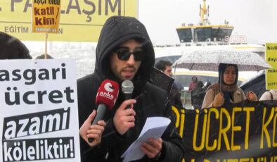 Kar altında asgari ücret protestosu!