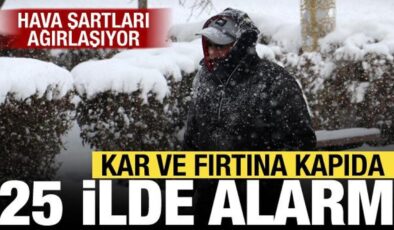 Kar, fırtına, çığ… Meteoroloji 25 il için sarı kodlu uyarı verdi!